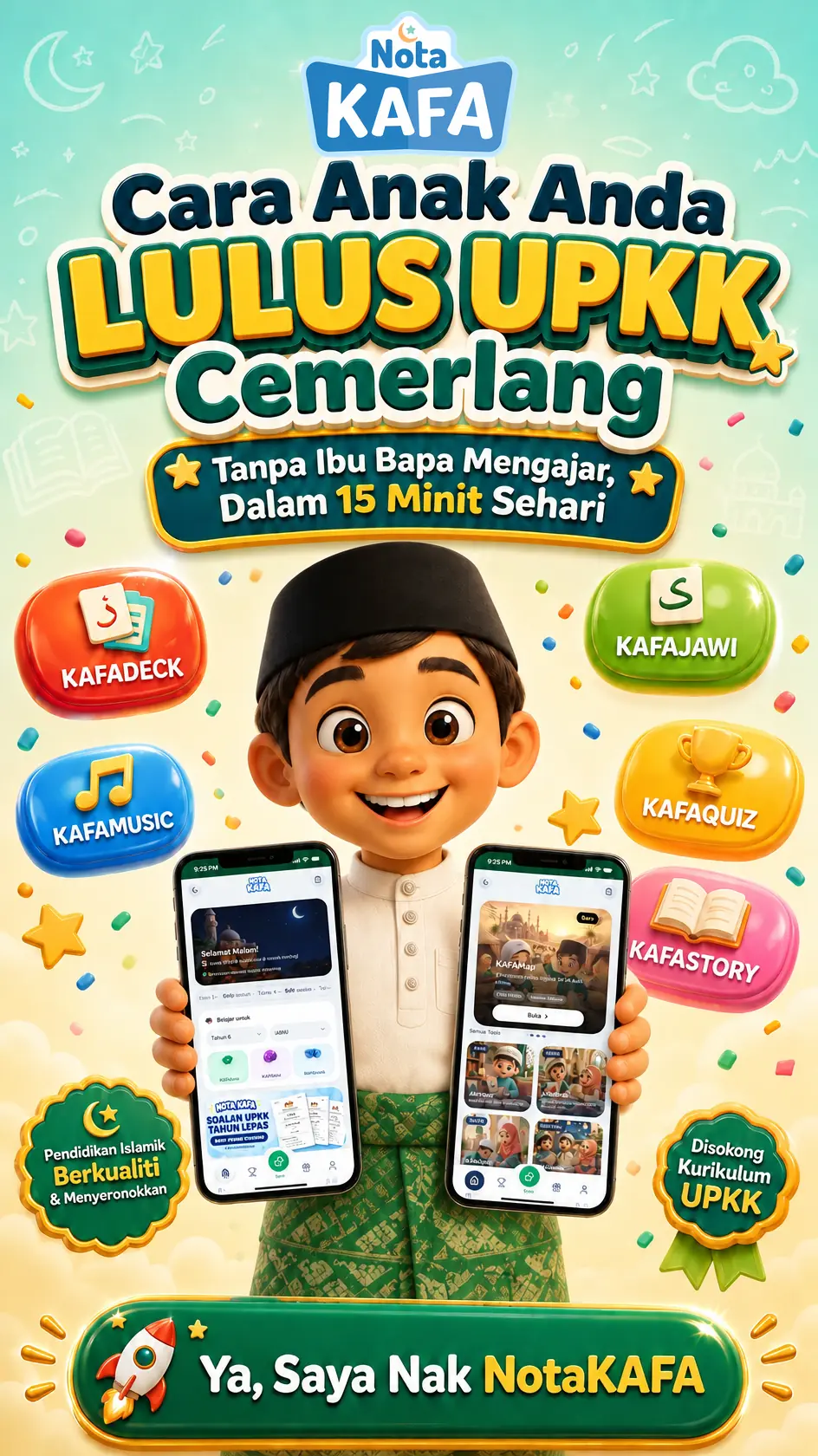 NotaKafa — pakej nota padat UPKK dan KAFA Tahun 1 hingga 6